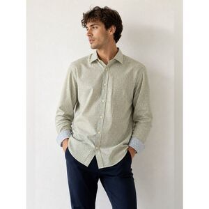 Bugatchi Shape Fit Checked Yellow and Blue Shirt
